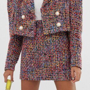 ASOS DESIGN Pop Boucle Mini Suit Skirt